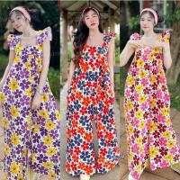 ราคา พร้อมส่ง จั๊มสูทหมี (แถมสายรัด) เอี๊ยมหมีแขนระบาย ชุดลายดอก จั้มสูมลายดอก (4880934317)