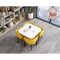 ราคา ‼️New‼️[ผ่อน0%นาน10เดือน]DT-003(2)/004(2)ชุดโต๊ะอาหาร โต๊ะทานข้าวเข้ามุมทรงเหลี่ยม/กลมแบบ 4 ที่นั่ง (23876271428)