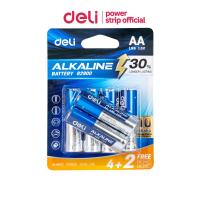 ราคา Deli ถ่านอัลตร้าอัลคาไลน์ ถ่านรีโมท AA / AAA 1.5 โวลต์ แพ็ค 6 ก้อน Alkaline Battery (48552541677)