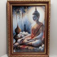 ราคา ภาพพระพุทธเจ้าพร้อมกรอบ สำหรับสักการะบูชา,ประดับตกแต่งบ้าน,ภาพมงคลสำหรับของขวัญของฝาก (26080266304)