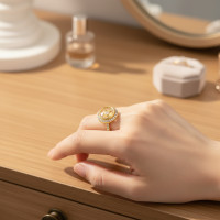 ราคา แหวนกังหันโชคดีสําหรับผู้หญิง ประดับเพชรไม่ซีดจาง สไตล์ฮ่องกง วัดกังหันลม (44026032047)