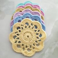 ราคา #3 ที่รองแก้วน้ำไหมพรมถัก ซื้อ10 ฟรี1 งานฝีมือ โครเชต์ แฮนด์เมด (9455218129)