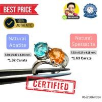 ราคา แหวนลูกกวาดสไตล์ Two Tone (Apatite x Spessatite) ทองคำขาว 14K (41117856254)