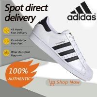 ราคา พร้อมส่งในไทย adidas originals SUPERSTAR หัวเปลือกหอย ทรงเตี้ย รองเท้าผ้าใบ ยูนิเซ็กส์ สีขาวและสีดำ กันลื่น ฉลากสีทอง (24745983225)