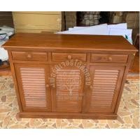 ราคา ตู้รองเท้าไม้สัก ตู้เก็บของ 3 บาน กว้าง 43 ยาว 120 สูง 90 ซม (18775997242)