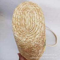 ราคา Woven Wheat Straw Pattern Lemon Mango Handbag Shoulder Embroidered Women's Bag (29409844221)