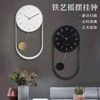 ราคา แฟชั่นแสงหรูหราแกว่งนาฬิกาที่ทันสมัยสร้างสรรค์นาฬิกาที่เรียบง่ายเหล็กนาฬิกาครัวเรือนห้องนั่งเล่นนาฬิกาแขวนนาฬิกาแขวนขายส่ง (51952593751)