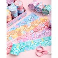 ราคา DECORATIVE WASHAPE PAPER WASHI MASKING TAPE กระดาษเทปขึ้นและลง ICE CUBE น่ารักสําหรับตกแต่ง JOURNALING SCRAPBOOK (54501538677)