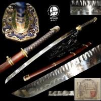 ราคา ☁️Heavenly Ghost Gunto☁️ ดาบภูตสวรรค์☁️ กุนโตะทหารญี่ปุ่นขนาดคาตานะ เหล็ก 1095 สันอุกกาบาต รุ่น 6 ค่ายสายเลือดซามูไร (25604071311)