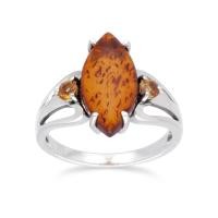 ราคา Gemondo แหวนอำพัน (Amber) อัญมณีล้ำค่า ประดับซิทริน บนตัวเรือนเงินแท้ 925: แหวนเงิน แหวนพลอย (24587966673)