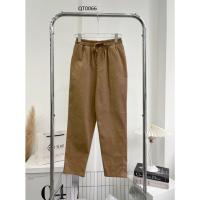 ราคา กางเกงขนาดใหญ่ของผู้หญิง Tu Fat ออกแบบมาเพื่อ Embellish Khaki Baggy กางเกงสําหรับทํางานและสตรีทแวร์ทุกขนาด 45-80 กก. QT0066 (42914533984)