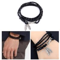 ราคา & กำไลข้อมือแฟชั่น สายหนัง ประดับสมอเงิน สไตล์วินเทจ (10451086927)