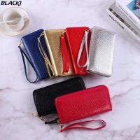 ราคา กระเป๋าสตางค์หนังพูพาร์ลายงูสีดำ ออกแบบแฟชั่น มีซิปและขนาดใหญ่ (44500974892)