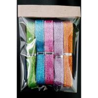 ราคา ริบบิ้น ดิ้นเงินดิ้นทอง ขนาด 1.2 cm ยาวรวม 10 เมตร สีละ 2 เมตร(5สี) (6903216768)