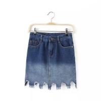 ราคา กระโปรงยีนส์สั้น กระโปรงยีนส์ กระโปรงยีนส์แต่งชายขาด งานยีนส์ฟอกทูโทน ผ้าไม่ยืด (26682693633)