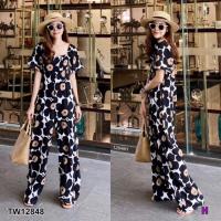ราคา ส่งต่อ จั๊มสูทแขนตุ๊กตา ลายดอกดำ (5542238940)