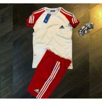 ราคา MERAH Ts adidas ชุดสูทตัดเรแกนสีแดงสําหรับเด็ก (43972846433)