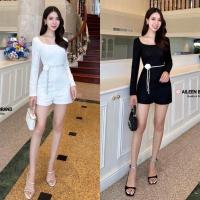 ราคา ชุดจั๊มสูทขาสั้น งานป้ายAileen จั๊มสูทสั้นแขนยาว ชุดสวยหรู (29078021959)