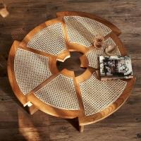 ราคา โต๊ะกาแฟไม้ทรงกลม โต๊ะเตี้ย โต๊ะกลาง โต๊ะกลางห้องนั่งเล่น โต๊ะน้ำชาหวาย (51902010093)