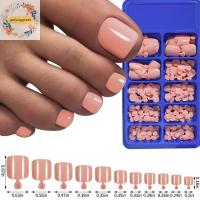 ราคา Pufanggreat 100 ชิ้นปลอมเล็บเท้าธรรมชาติสีทึบกดบน Toe Foot Full Cover Square Nails Art Tips Fast สวมใส่เล็บเครื่องมือ TH (44701661231)