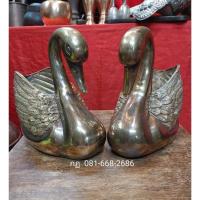 ราคา หงส์คู่มงคลเสริมฮวงจุ้ยเนื้อทองเหลือง (24006145335)