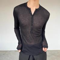 ราคา เสื้อยืดตาข่ายซีทรูผู้ชายเสื้อโค้ทแมตช์เซ็กซี่ (26683773442)