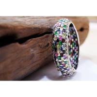 ราคา กำไลข้อมือพลอยนพเก้า 5 แถว ตัวเรือนทำจากเงินแท้ 92.5% (6951462943)