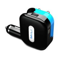 ราคา Mili หัวชาร์ต (บ้าน+รถ) รุ่น Universal Charger 1.0A (S) -Black/Blue (670739058)
