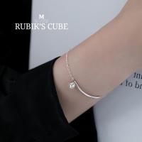 ราคา MEETกำไลเงิน Rubik’s cube กำไลเงินแท้ สร้อยข้อมือปรับได้ กำไลแฟชั่น กำไลข้อมือเงินแท้ กำไลเพชร (27414694471)