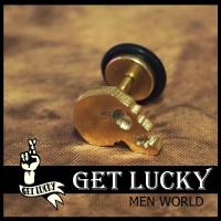 ราคา จิวหัวกระโหลก GET LUCKY ตุ้มหูผุ้ชาย จิวหู สีทอง (1ชิ้น) (2226983092)