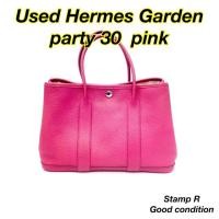 ราคา Used Hermes Garden party pink 30 leather (1830687250)