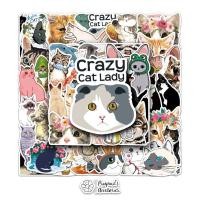 ราคา ʕ •ᴥ•ʔ ✿ พร้อมส่ง : สติ๊กเกอร์กันน้ำเซ็ทการ์ตูนแมวเหมียวแสนตลก | Funny Cat Cartoon Waterproof Decoration Sticker Set. (25278031717)