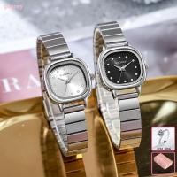 ราคา [แจกแหวนฟรี] gogoey นาฬิกาผู้หญิง 1021 แฟชั่น แถบสแตนเลส สแควร์ นาฬิกา (29510100477)