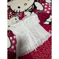 ราคา เสื้อสายเดี่ยวดอกไม้ แต่งขอบลูกไม้รอบตัวด้านหน้าร้อยเชือกผูกโบว์ปรับรูดได้ สม็อคหลัง (25422611335)