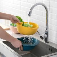 ราคา ตะกร้าล้างผักผลไม้ ชามล้างผลไม้ 2 ชั้น มีรูระบายน้ำ กะละมัง ตะกร้าล้างผัก กะละมังล้างผัก ที่ล้างผัก (17471220410)