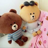 ราคา ตุ๊กตาผ้าห่ม ลายหมีบราวน์ (650584363)