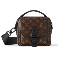 ราคา LV / Louis Vuitton 24 ใหม่ผู้ชายคลาสสิกดอกไม้เก่าสีน้ำตาลผ้าใบกระเป๋า Snap (29084122136)