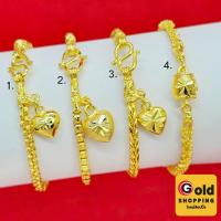 ราคา สร้อยข้อมือทอง 2 สลึง ลายผ่าหวาย ทาโร่ เกล็ดมังกร ห้อยจี้หัวใจ เกลียวมาลัยคั่นตุ้ม ความยาว 6.2 - 6.7 นิ้ว ใส่ออกงานได้ (44302958324)