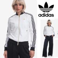 ราคา เสื้อแจ๊คเก็ตสีขาว ทรงพอดีตัว จาก ADIDAS Originals โลโก้และซิปทอง กระเป๋าแบบติดกระดุมและจั๊มพ์ที่คอชายเสื้อ และข้อมือ (20095727378)