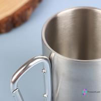 ราคา Yosunlan] ใหม่ 220/330ml แก้วตั้งแคมป์กลางแจ้งถ้วยสแตนเลสเดินทางกับคาราบิเนอร์จับแก้วกาแฟชาชุดเครื่องครัวกลางแจ้งใหม่ (26708715288)