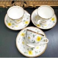 ราคา ชุดชากาแฟ+จานรอง Hoya มือ2สภาพดีปากแก้วทองจางด้านหน้าจานรองทองเต็ม (26403002051)