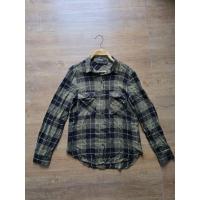 ราคา ZARA BASIC เสื้อเชิ้ตลายสก็อตสีเขียวสลับดำตกแต่งกระเป๋าคอปกกระดุมหน้าแขนยาว(ตำหนิ)ไซส์XSอก36ยาว26.5(งานมือสอง)33 (51550282755)