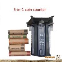 ราคา RUNN เครื่องนับเหรียญ Rolling เหรียญเคาน์เตอร์เหรียญเครื่องเคาน์เตอร์ 5in1 เหรียญ Sorters Tube Wrapper ผู้ถือ (48851735828)