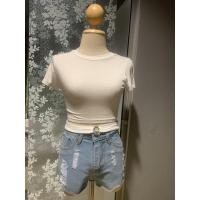 ราคา เสื้อครอปผ่าหน้า แต่งห่วงโชว์สะดือ (11274354695)