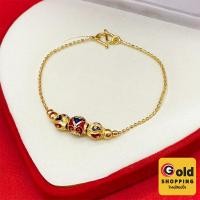 ราคา สร้อยข้อมือทอง ลายไข่คู่คั่นเม็ดสุโขทัยลงยา ความยาว 6.5 นิ้ว ตามแบบ เสริมบารมี ใส่ออกงานได้ ชุบทองติดทน สวยเรียบหรู (40305964363)