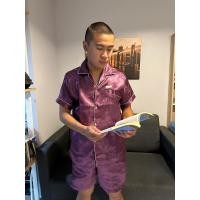 ราคา ชุดนอนผ้าแพรกางเกงขาสั้น ชุดนอนผู้ชาย ชุดนอนผู้หญิง ชุดนอนผ้าซาติน ชุดนอนขาสั้น (13695207553)