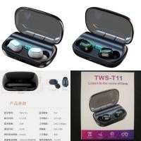ราคา NEWWireless bluetooth 5.0 headset TWS headset T11 stereo call headset Battery display TWSหูฟังสเตอริโอ T11 (9089113280)