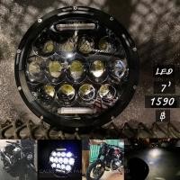 ราคา ไฟหน้า LED Projector ขนาด 7 นิ้ว เม็ดข้าวโพด หน้าดำ เหมาะสำหรับมอเตอร์ไซค์สไตล์ วินเทจ คลาสสิค คาเฟ่ เรโทร บอบเบอร์ H... (3786715431)