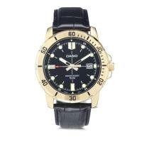 ราคา Win Watch Shop นาฬิกาข้อมือ Casio รุ่น MTPVD01GL1EV ผู้ชายสายหนังสีดำ ขอบหน้าปัดสีทองรับประกันสินค้า1 ปีเต็ม (8754446364)