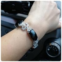 ราคา สร้อยข้อมือนิล(แท้) ตัวเรือนเงิน 925 ประดับพลอยขาว(cz) ชุบขาว (4956589966)